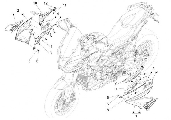Fahrgestell Verkleidungen vorn - Aprilia Caponord 1200ccm 4T 8V LC 2013- ZD4VK