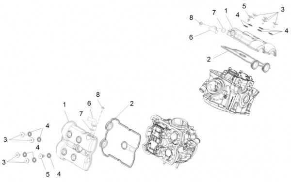 Motor Ventildeckel - Aprilia Caponord 1200ccm 4T 8V LC 2016- ZD4VKA