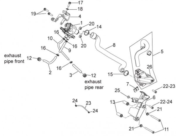 Motor Sekundärluftsystem - Aprilia SXV 550ccm 4T LC 2009- ZD4VSS