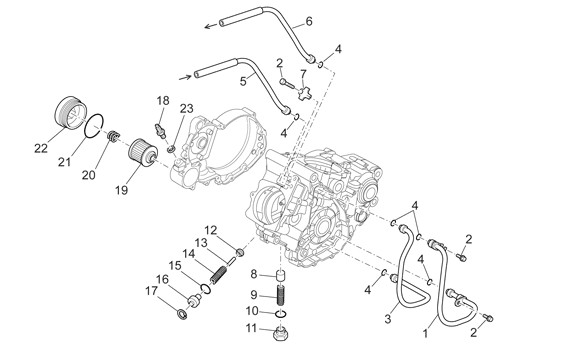 Motor Ölfilter - Aprilia SXV 450ccm 4T LC 2008- ZD4VSR1C