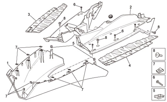 Fahrgestell Spoiler - Aprilia SR 50ccm 2T LC 2010- ZD4VFD00