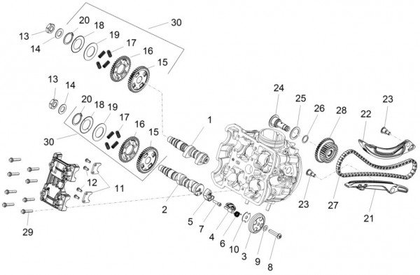 Motor Zylindersteuerung vorn - Aprilia Caponord Rally 1200ccm 4T 8V LC 2016- ZD4VKB003