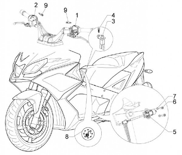 Elektrische Anlage Schalter - Aprilia SRV 850ccm 4T 8V LC 2012- ZAPM55103