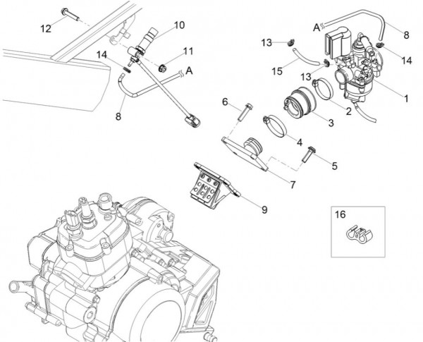 Motor Vergaser - Aprilia SX 50ccm 2T LC 2018- ZD4KKB03
