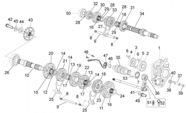 Motor Schaltgetriebe - Aprilia Tuono V4 1100ccm 4T LC 2017- ZD4KGA00