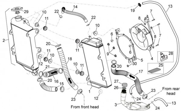 Fahrgestell Kühler - Aprilia SXV 450ccm 4T LC 2011- ZD4VSU41