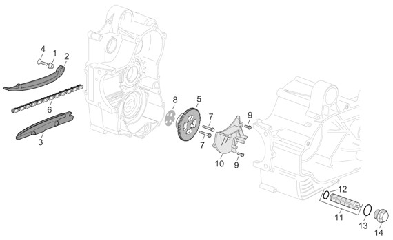 Motor Ölpumpe - Aprilia Atlantic 500ccm 4T LC 2009- ZD4VL