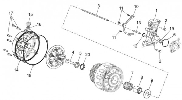 Motor Kupplung - Aprilia Dorsoduro 750ccm 4T LC 2013- ZD4SMA00