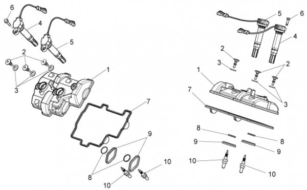 Motor Zylinderkopfabdeckungen - Aprilia Tuono V4 R 1000ccm 4T LC 2011- ZD4TY000