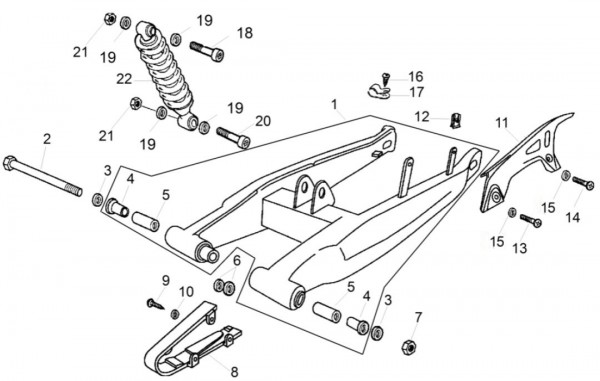 Radaufhängung Schwinge - Aprilia SX 50ccm 2T LC 2014- ZD4PVG01