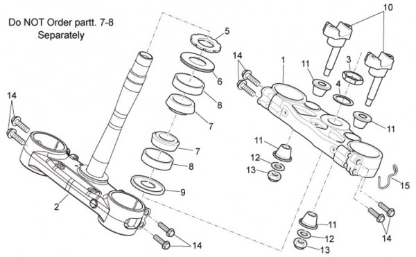 Radaufhängung Gabelbrücke oben - Aprilia SXV 450ccm 4T LC 2011- ZD4VSU40