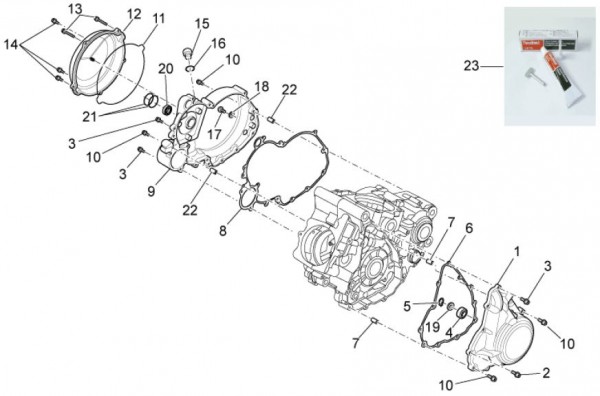 Motor Kurbelgehäuse II - Aprilia SXV 550ccm 4T LC 2011- ZD4VSS