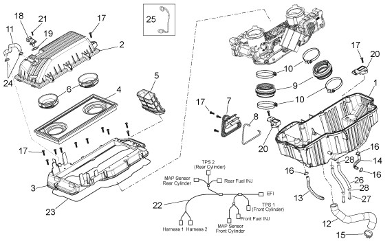 Motor Luftfilter - Aprilia Dorsoduro 750ccm 4T LC 2010- ZD4SM000