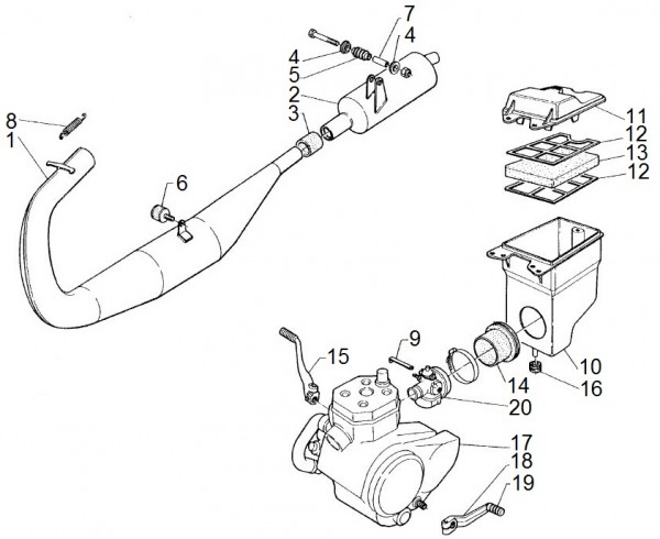 Motor Motor - Aprilia AF1 50ccm 2T LC 1988-