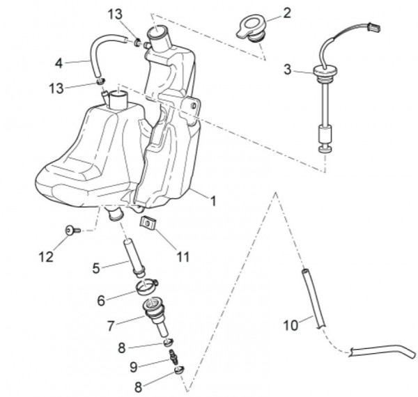 Fahrgestell Öltank - Aprilia SR 50ccm 2T LC 2014- ZD4VFD00