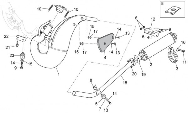 Motor Auspuff - Aprilia SX 125ccm 2T LC 2010- ZD4SXA00