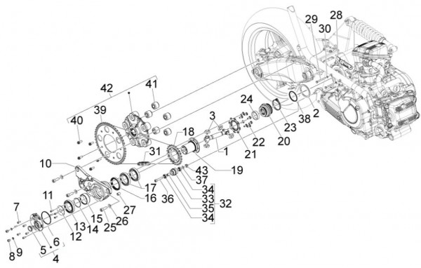 Motor Komplettantrieb - Aprilia SRV 850ccm 4T 8V LC 2014- ZAPM55103