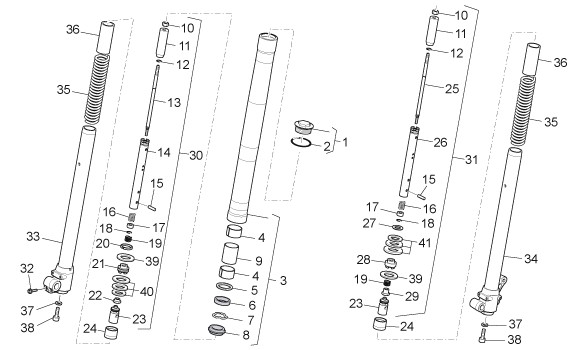 Radaufhängung Vorderradgabel II - Aprilia SX 125ccm 2T LC 2008- ZD4SXA00