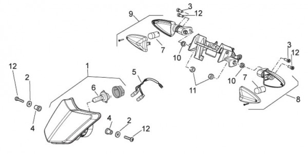 Elektrische Anlage Scheinwerfer - Aprilia SXV 450ccm 4T LC 2011- ZD4VSU40