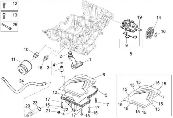 Motor Ölfilter - Aprilia Tuono V4 1100ccm 4T LC 2015- ZD4TYG00