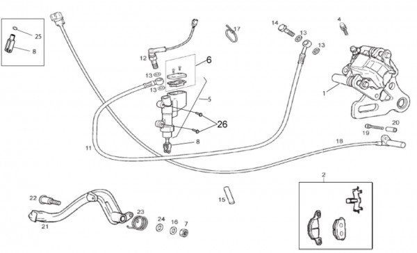 Bowdenzüge Bremsanlage hinten - Aprilia SX 50ccm 2T LC 2014- ZD4PVL