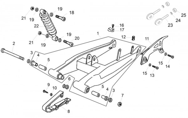 Radaufhängung Schwinge - Aprilia SX 50ccm 2T LC 2014- ZD4PVL