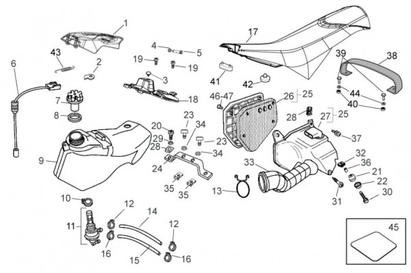 Fahrgestell Benzintank - Aprilia SX 50ccm 2T LC 2011- ZD4PVG01