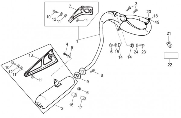 Motor Auspuff - Aprilia SX 50ccm 2T LC 2016- ZD4PV