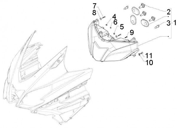 Elektrische Anlage Scheinwerfer - Aprilia SRV 850ccm 4T 8V LC 2012- ZAPM55103