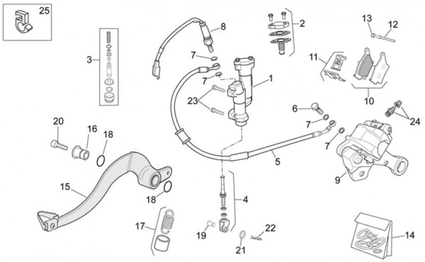 Bowdenzüge Bremsanlage hinten - Aprilia SXV 550ccm 4T LC 2011- ZD4VSU50