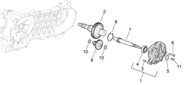 Motor Getriebe - Aprilia SR 50ccm 2T LC 2013- ZD4VFD00
