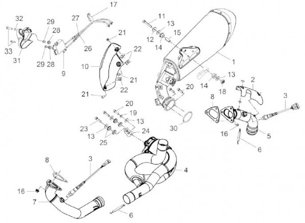 Motor Auspuff - Aprilia Caponord 1200ccm 4T 8V LC 2013- ZD4VK