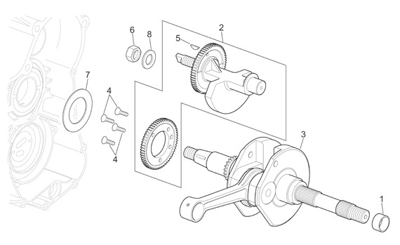 Motor Kurbelwelle - Aprilia Atlantic 500ccm 4T LC 2008- ZD4VL
