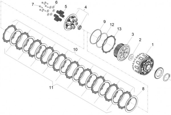 Motor Kupplung - Aprilia Caponord 1200ccm 4T 8V LC 2015- ZD4VK001