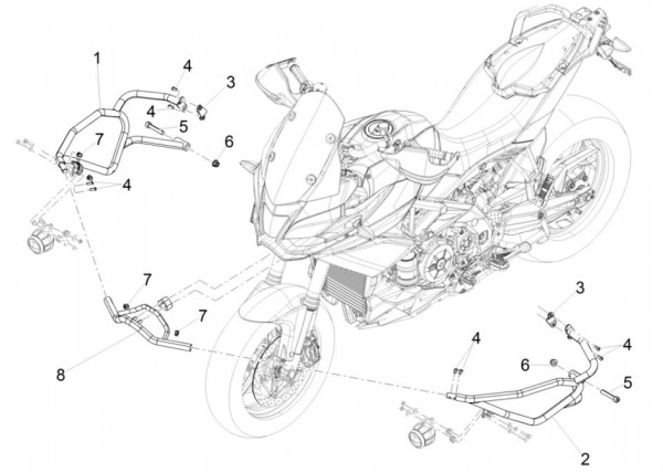 Fahrgestell Motorschutzbügel - Aprilia Caponord Rally 1200ccm 4T 8V LC 2015- ZD4VKB000