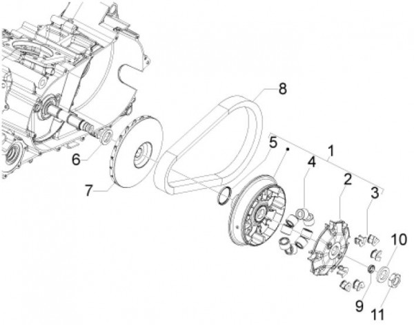 Motor treibende Riemenscheibe - Aprilia SRV 850ccm 4T 8V LC 2012- ZAPM55103