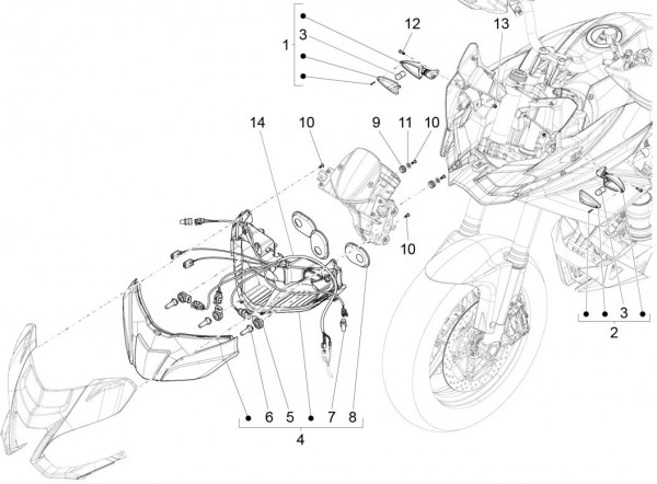 Elektrische Anlage Scheinwerfer - Aprilia Caponord 1200ccm 4T 8V LC 2016- ZD4VK000