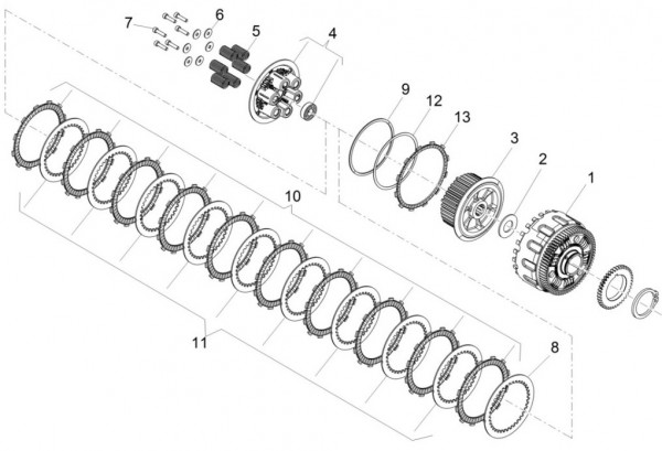 Motor Kupplung - Aprilia Caponord Rally 1200ccm 4T 8V LC 2015- ZD4VKB001
