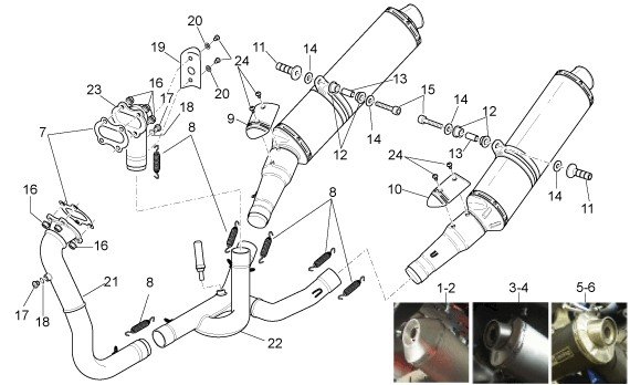 Motor Auspuff - Aprilia Tuono 1000ccm 4T LC 2009- ZD4RR1