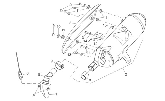 Motor Auspuff - Aprilia Atlantic 250ccm 4T LC 2007- ZD4SPE