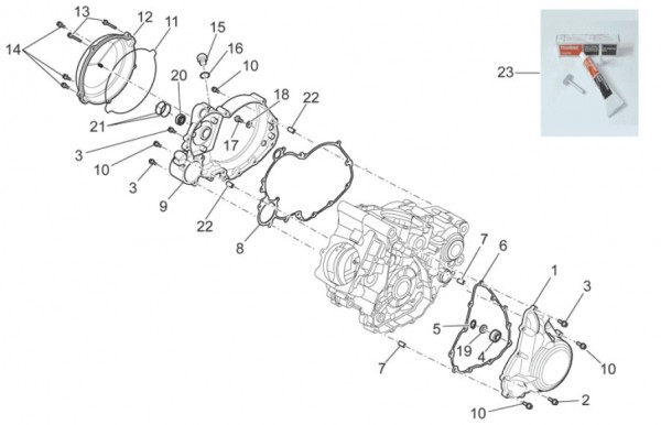 Motor Kurbelgehäuse II - Aprilia SXV 450ccm 4T LC 2011- ZD4VSU40