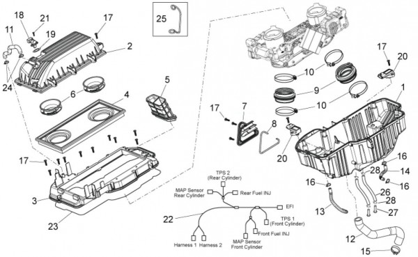 Motor Luftfilter - Aprilia Dorsoduro 750ccm 4T LC 2013- ZD4SMA00