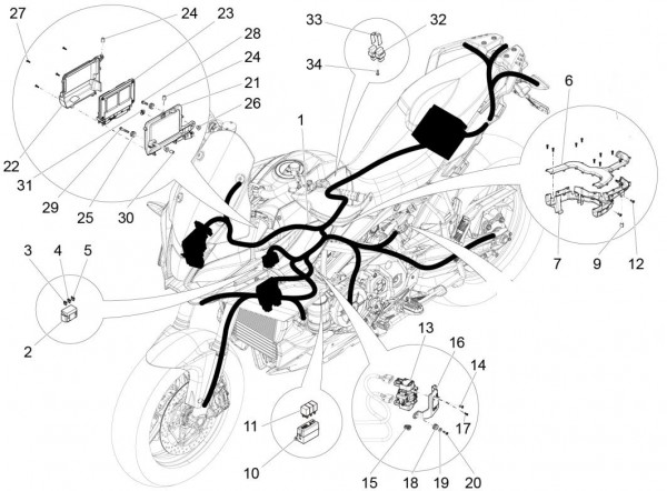 Elektrische Anlage elektrische Anlage - Aprilia Caponord 1200ccm 4T 8V LC 2016- ZD4VKA