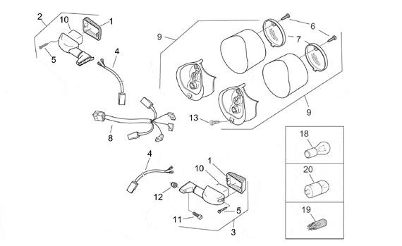 Elektrische Anlage Rücklicht - Aprilia SR 50ccm 2T AC 2000- ZD4RLA