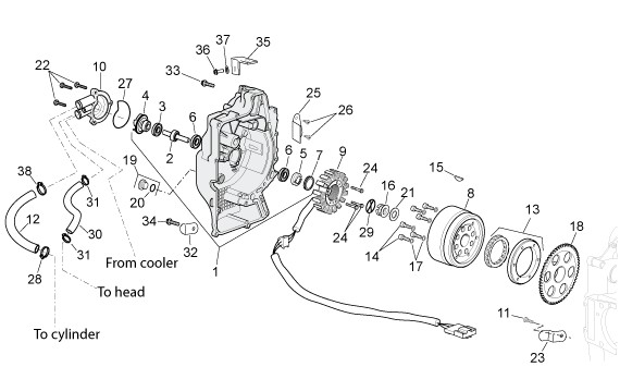 Motor Lichtmaschine - Aprilia Atlantic 250ccm 4T LC 2007- ZD4SPE