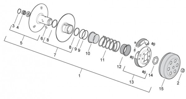 Motor getriebene Riemenscheiben - Aprilia SR 50ccm 2T LC 2008- ZD4VFD00