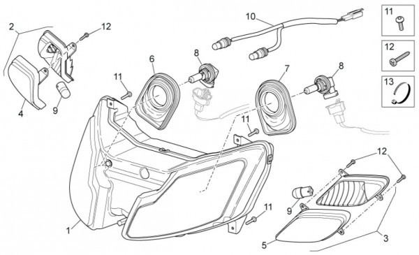 Elektrische Anlage Scheinwerfer - Aprilia SR 50ccm 2T LC 2014- ZD4VFD00