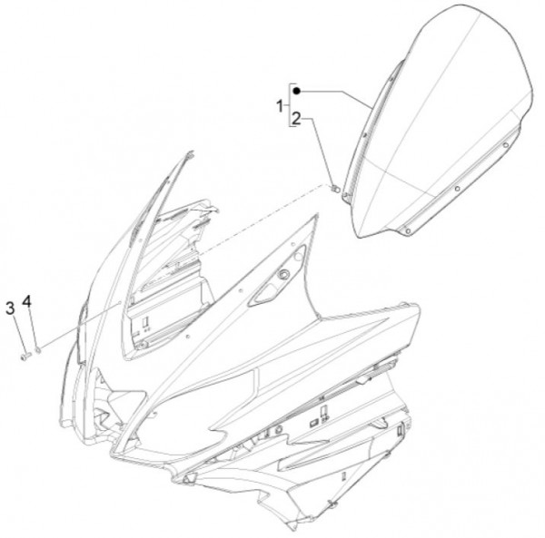 Fahrgestell Wetterschutzscheibe - Aprilia SRV 850ccm 4T 8V LC 2013- ZAPM55103