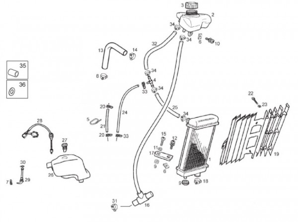 Fahrgestell Kühler - Aprilia SX 50ccm 2T LC 2016- ZD4PVL