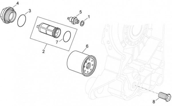 Motor Ölfilter - Aprilia Atlantic 125ccm 4T LC 2011- ZD4SPD